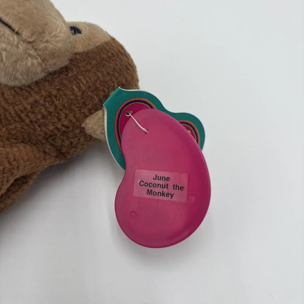 Vintage 1999 Avon Full O Beans June Coconut The Monkey Stuffed Plush Beanie Doll